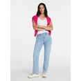 thumbnail image 3 of Time and Tru Women's High Rise Straight Leg Jeans, 30" Inseam Regular, Sizes 0-20, 10S-16S, 3 of 6
