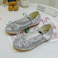 thumbnail image 2 of Xiaoxatg Girls Bow Sneakers With Secure Closure Sequined Flat Shoes For Dance Performance And Everyday Wear 11.5-12 Years Silver, 2 of 4