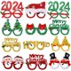 thumbnail image 2 of Marco de gafas de Año Nuevo 2024, accesorios para fotomatón, adornos de gafas de Feliz Navidad, regalos de Navidad, recuerdos de fiesta, decoraciones para el hogar, 2 of 4