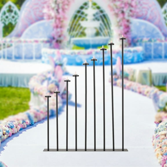 Tall Floor Candle Holders DIY 9 Candelabra 42 inch Centerpiece for Wedding Decor Using Tealight Set Large with Black Iron