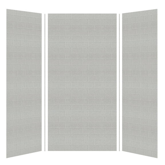 Transolid Swk483696 Saramar 48" W X 36" D X 96" H Three Panel Shower Wall Kit - Grey Beach