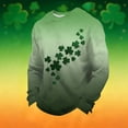 thumbnail image 1 of Ceisia Men's Loose Fit Waffle Knit Sweatshirt - St. Patrick's Day Diagonal Festive Print Green XXXXXL Gifts, 1 of 5