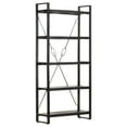 thumbnail image 1 of vidaXL 5-Tier Bookcase Black 90x30x180 cm Solid Mango Wood, 1 of 5