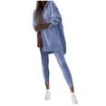 thumbnail image 2 of Women's Two-Piece Set Round Neck Long Sleeved Casual Leggings Fashionable Breathable Lightweight Two-piece Set for Women, 2 of 6