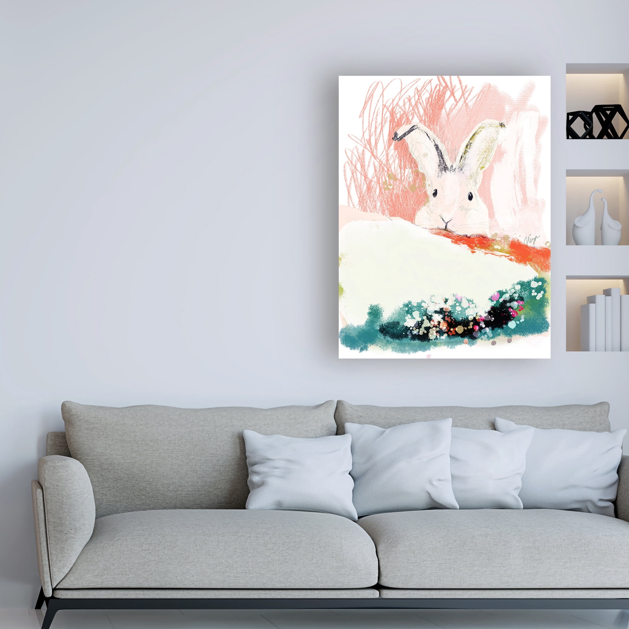 Trademark Fine Art 'Bunny in the Garden' Canvas Art by Niya Christin