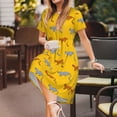 thumbnail image 3 of Balery Leopard Print Vestidos sueltos de manga corta para mujer, vestidos de verano 2025, vestidos casuales de corte A con vuelo., 3 of 6
