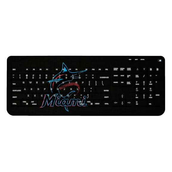 Miami Marlins Team Logo Wireless Keyboard