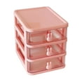 thumbnail image 4 of Organizador de escritorio DYNWAVEMX Portalápices giratorio con cajones transparentes Decoración conejo lindo Rosa 3 capas, 4 of 8