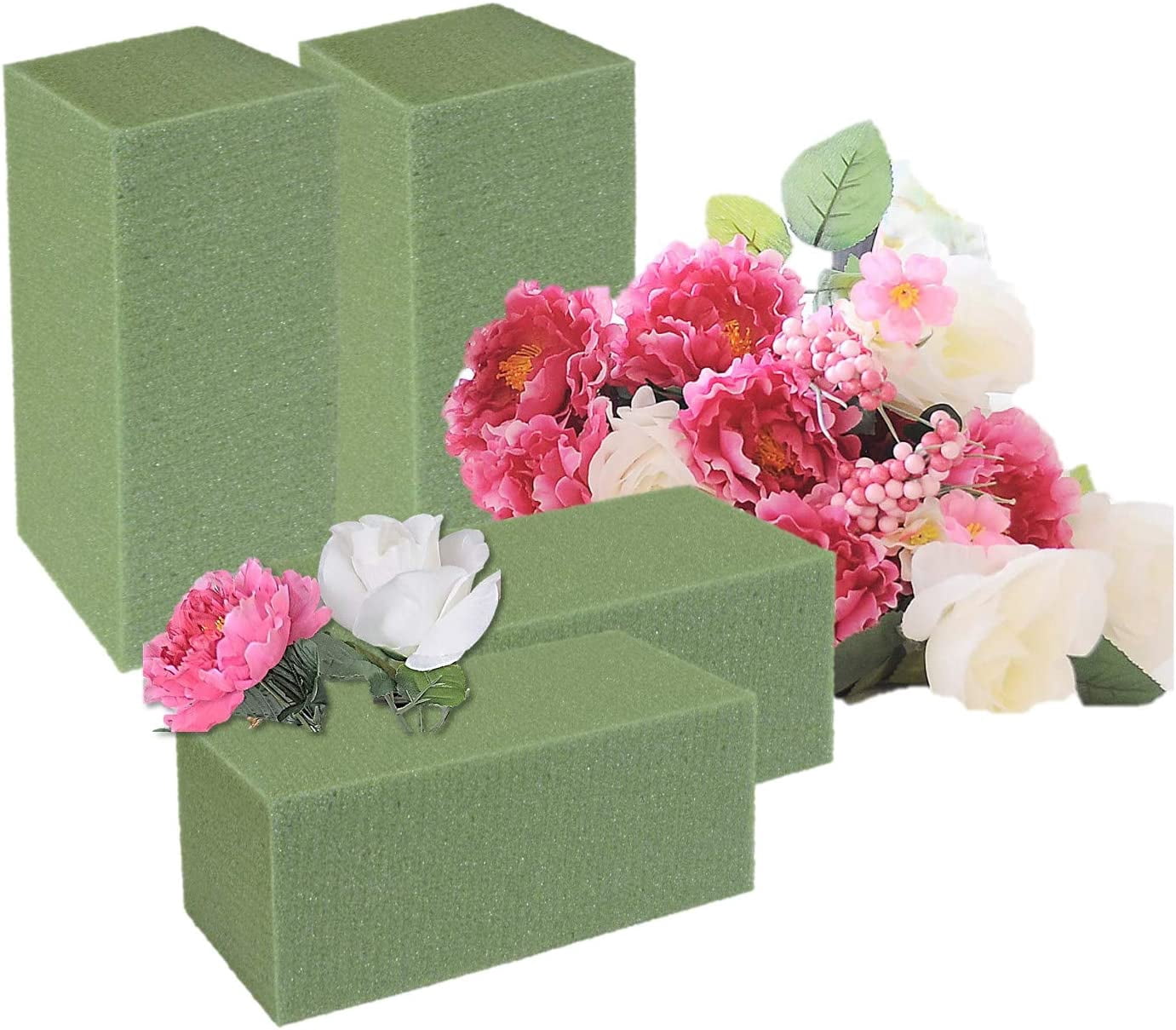 Kedudes Premium Dry Floral Foam Bricks, Green Styrofoam Foam Blocks, 6 Pack - Great for Artificial Floral Dried Arrangements Decorations