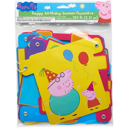  Peppa  Pig  Birthday  Party  Banner Walmart  com
