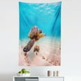 thumbnail image 1 of Hawaiian Tapestry, Hawaiian Green Sea Turtle Cruises in Warm Waters of the Pacific Ocean Photo, Fabric Wall Hanging Decor for Bedroom Living Room Dorm, 5 Sizes, Aqua Cinnamon Brown, by Ambesonne, 1 of 1