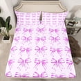 thumbnail image 2 of Feelyou Fashion Purple Bow Bed Sheets, Dreamy Cartoon Ribbon King Sheets, 4pcs, 2 of 7