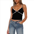 thumbnail image 2 of Top Corto con Tirantes Finos para Mujer, Estilo Y2K, de Encaje, para Salir Negro M, 2 of 5