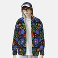 thumbnail image 2 of Fuzoiu Colorful Floral Print Unisex Sun Protection Hoodie,UPF 50+ Light Jacket,Full Zip Sun Protection Hoodie,Long Sleeve Sun Shirts,for Outdoor Activities-Large, 2 of 7