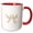 Red/White, variant on 3drose, Two Turtle Doves Cut-out Stencil Retro Style, 15oz Two-tone Blue Mug