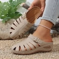 thumbnail image 4 of Bkhluea Women Caged Buckle Comfort Mules Slip On Adjustable Footwear For Daily Travel Outdoor Activities, 4 of 7
