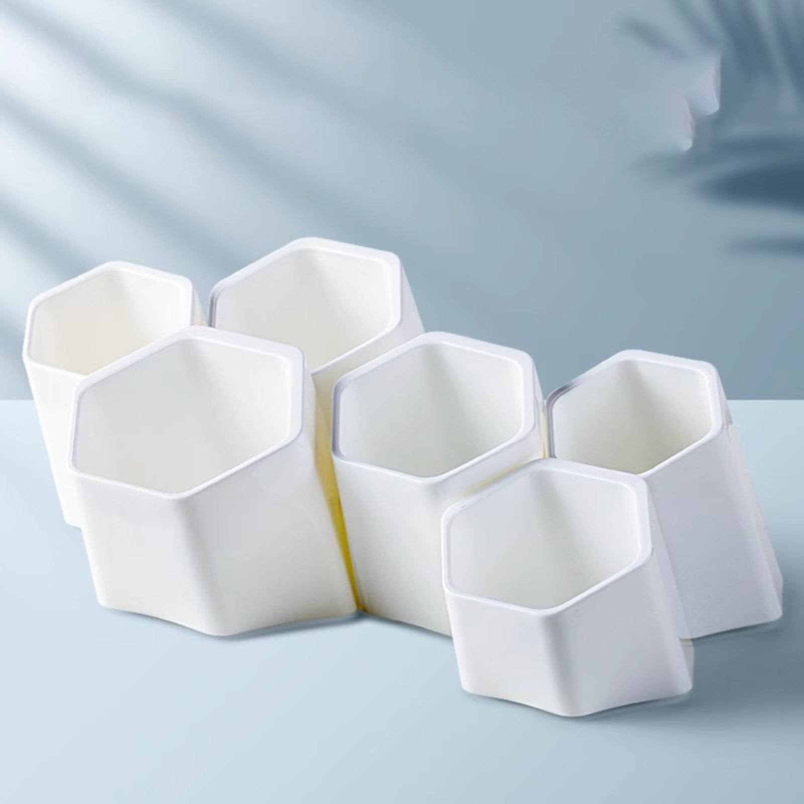 HCTSHG 6 Cup Splicing Clips Pen Holder Modular Desk Organizer for Markers Pencils and Pens for Home Office Use,Pencil Holder Pen Cup Holder Pencil Cup Holder for Desk Office Home Pen Organizer
