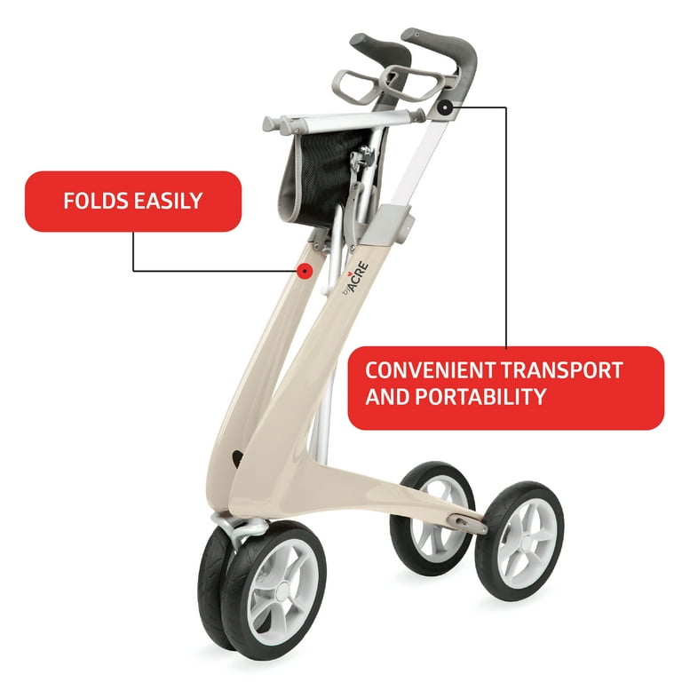 byACRE Carbon Ultralight Regular Rollator, 16.5In Seat Width