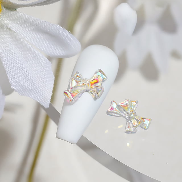 Fiudx Joyas para Uñas, Diseño de Lazo Tridimensional, Accesorios de Manicura Espectaculares, Decoración Elegante para Uñas, Decoración de Uñas Diy, Amantes de Las Uñas a La Moda, Set de Resina de Alt