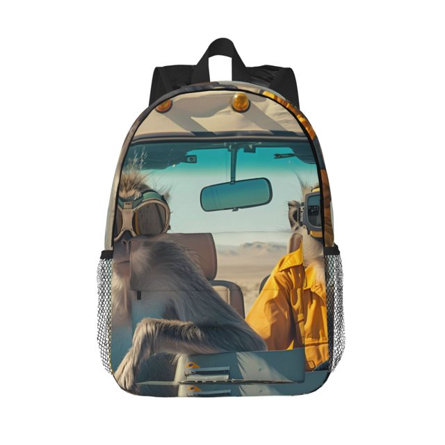 Disketp Desert Monkeys Drive Mochila Escolar de 15 Pulgadas, Mochila Ligera para Estudiantes, Viajes y Trabajo, Cómoda y Resistente para el Uso Diario