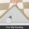 thumbnail image 5 of MeyJey Diamond Plaid Kitchen Rugs Sets of 3, Non Slip Kitchen Floor Mats Washable Kitchen Rug, Beige White, 5 of 8