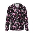 thumbnail image 2 of Uemuo Breast Cancer Awareness (2) Pattern Women's Full Zip UPF 50+ Sun Protection Hoodie Jacket Long Sleeve Sun Shirt Hiking Outdoor Performance with Pockets-Medium, 2 of 9