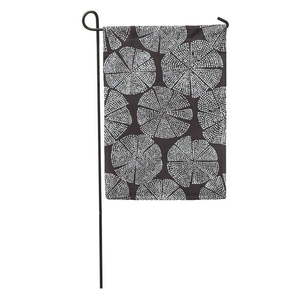 POGLIP Woodblock Printed Pattern Ethnic Floral Eastern Folk Abstract Circular Figures Garden Flag Decorative Flag House Banner 12x18 inch