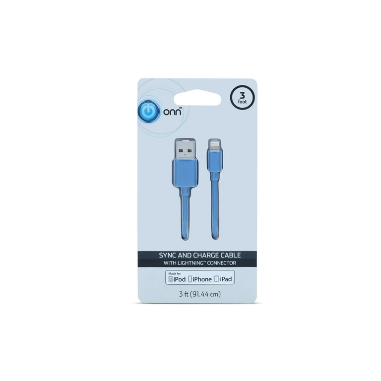 Sync And Charge Cable With Lightning Connector, Feet, Blue