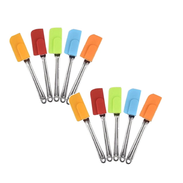 Oleegame 2PC Cookie Mold Useful Multi-purpose Silicone Scraper Spatula Utensil For Cooking Cake Baking Green