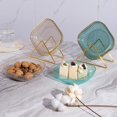 thumbnail image 4 of FYBTOF 4 Pieces Square Plates, Clear Plastic Reusable Small Dessert Plates (White)-2572, 4 of 5