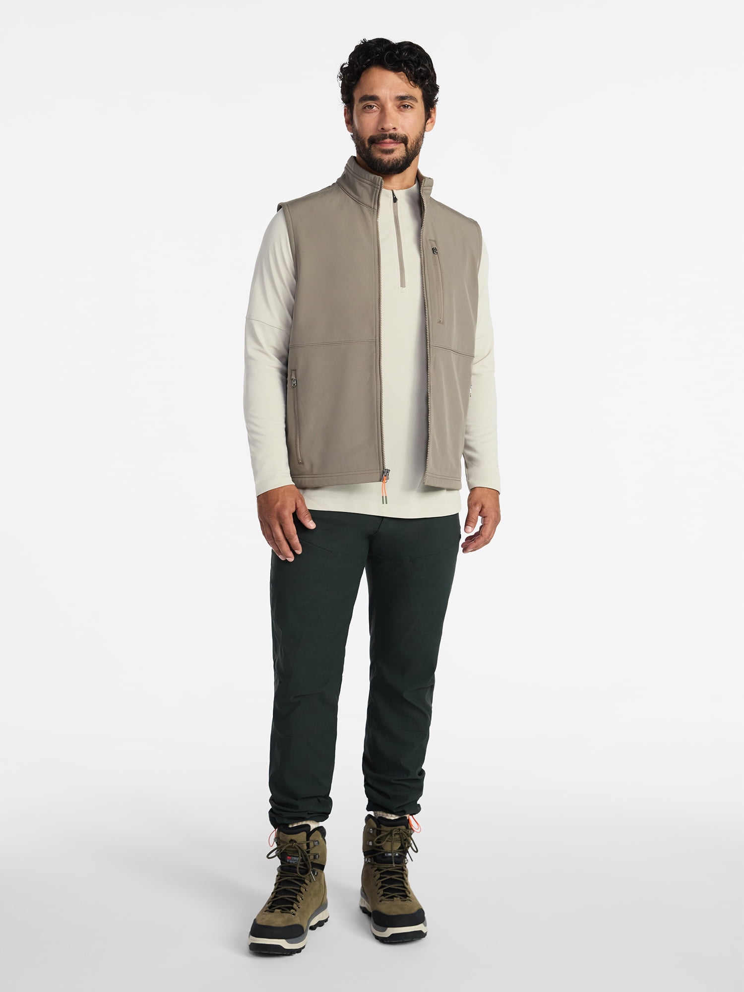 Ozark Trail Men's and Big Men's Textured Quarter Zip Pullover, Sizes S-3XL
