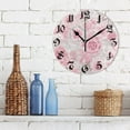 thumbnail image 3 of Wall Clock 10 Inch Silent Non-Ticking 8 Peony Flowers Pink Battery Operated Rustic Retro for Living Room Home Kitchen Bathroom, 3 of 7