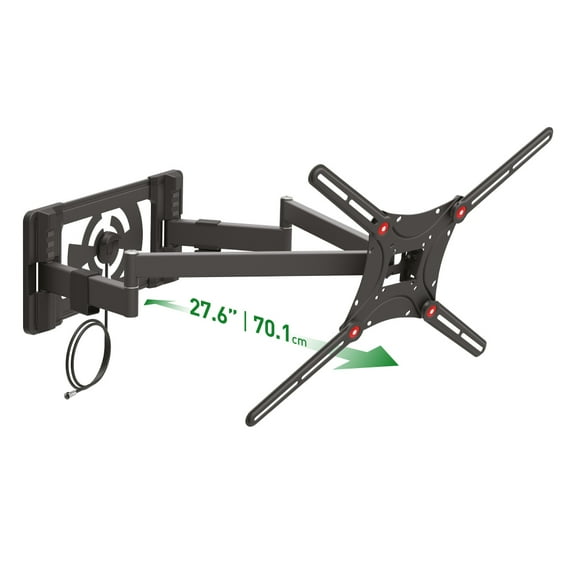 Barkan Long TV Wall Mount, 13-90 inch Dual Arm Full Motion Articulating 4 Movement Flat/Curved Screen Bracket