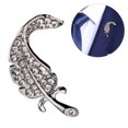 thumbnail image 1 of Brooch Pin Stylish Shiny Rhinestone Decor Feather Shape Clothes Brooch Corsage Brooch Pin, 1 of 10
