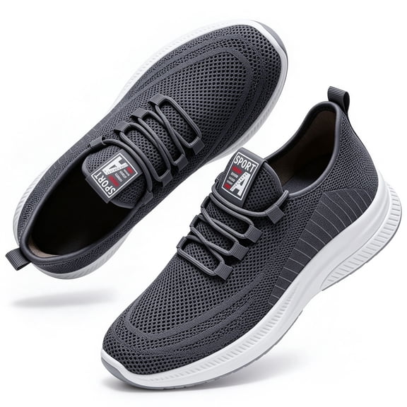 Qaltryn Breathable Mesh Comfort Sneakers for Men Lightweight Walking & Running Shoes with Wide Toe Arch Support, Non-Slip Sole for Gym, Tennis, Workout