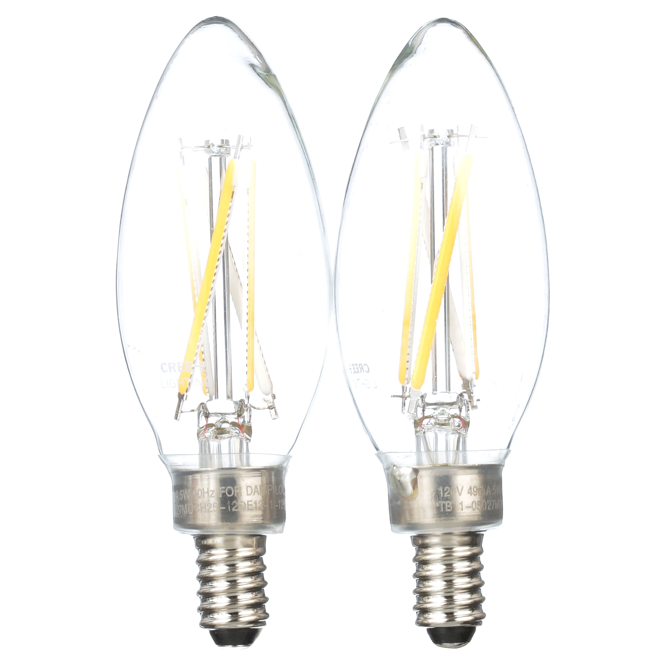 Cree Lighting B11 Clear Glass Filament Candelabra 75W Equivalent LED Bulb, 700 lumens, Dimmable, Daylight 5000K, 25,000 hour rated life, 90+ CRI | 1-Pack