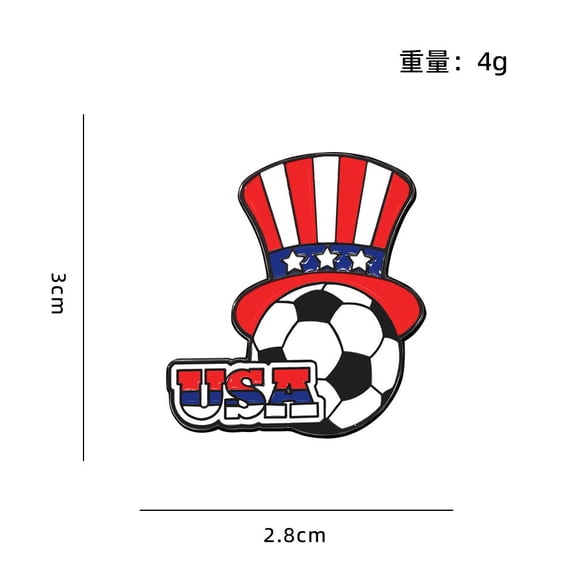 World Cup USA-Canada-Mexico American Flag Metal Lapel Pin Collectible Fan Accessory