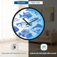 thumbnail image 5 of Indoor 12' Voice-Activated Luminous Decoration Wall Clock With LED Night Light Various Fishes, 5 of 8