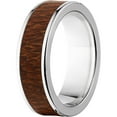 thumbnail image 2 of Men's 7mm Leopard Wood Exotic Wood Stainless Steel Band, 2 of 3