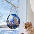 thumbnail image 4 of Personalized Night Owl Stained Glass Suncatcher Artistic Window Hanging, Night Owl 78” Hand-Painted Glass Panel Wall Home Decor, Night Owl Garden Decor dWy4iT (Night Owl 5), 4 of 4