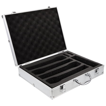 BESTOYARD Hard Box White Microphone Carrying Organizer with Handle for Cordless Mic Storage