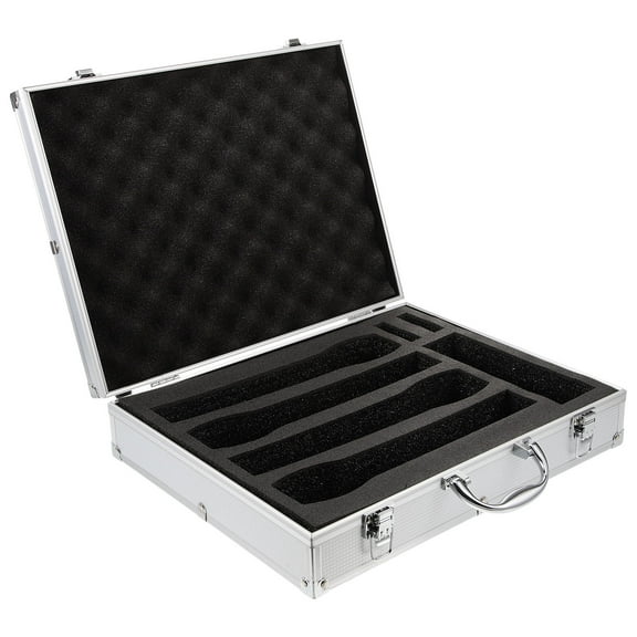BESTOYARD Hard Box White Microphone Carrying Organizer with Handle for Cordless Mic Storage