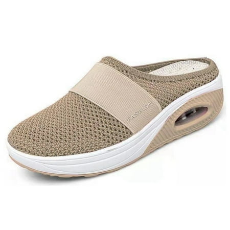 

Casual Shoes for Women Air Cushion Slip-On Orthopedic Diabetic Walking Shoes With Arch Support Knit Casual Comfort Outdoor Walking Women Casual Shoes Mesh Khaki 40