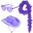 thumbnail image 1 of Fiudx Accesorio de Plumas, Cómodo Conjunto de Bufanda, Sombrero y Gafas, Duradero Envoltura de Plumas de Pavo, Divertidas Gafas En Corazón, Ideal para Fiestas Celebraciones, para Adultos y Adolescent, 1 of 6