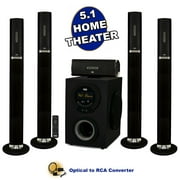 Acoustic Audio AAT3002 Tower 5.1 Home Theater Bluetooth Speaker System with Optical Input