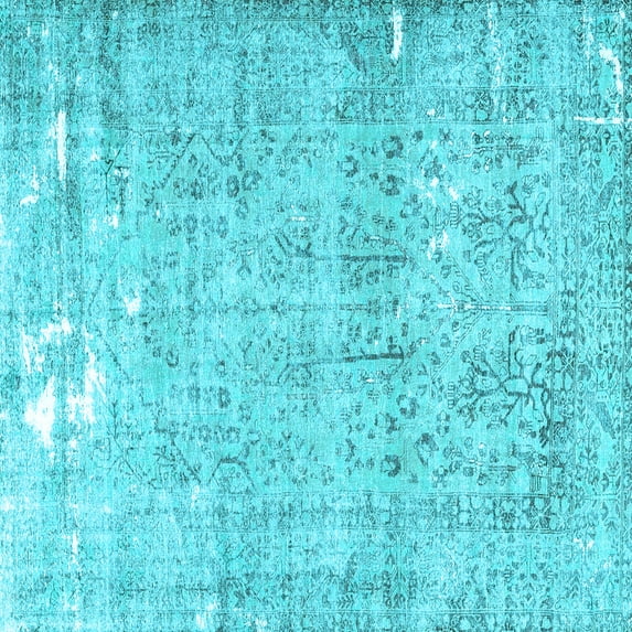 Ahgly Company Indoor Square Persian Light Blue Traditional Area Rugs, 6' Square