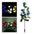 thumbnail image 3 of LED Solar Rose Lights Lámpara de estaca Lámpara enchufable Jardín impermeable para terrazas Azul 6 cabezas Cola Luz de estaca decorativa, 3 of 8