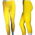 thumbnail image 4 of Womens Capri Length Seamless Lightweight Stretch Soft Leggings Tight Yellow, 4 of 6