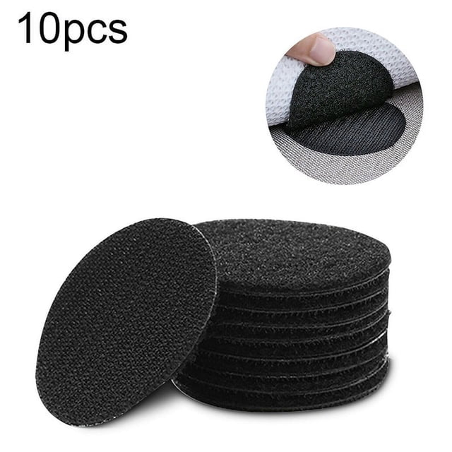 20 Pcs Black Hook and Loop Tape, Double Sided Sticky Tape Adhesive Sticker Rug Mat Carpet Gripper Pad, Carpet Tape