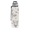 thumbnail image 2 of Glasses and Crowns Leaves Sports Water Bottle Portable Travel Mug 32oz BPA Free Leak Proof Straw Transparent Tritan for Gym Yoga Cycling Camping, 2 of 7
